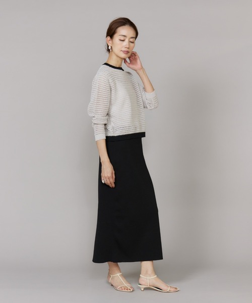 LE SOUK（ルスーク）の「透かし柄ボートネックプルオーバー（ニット/セーター・レディース・イエロー/ラベンダー/グレー系その他・フリー）」の13枚目の写真