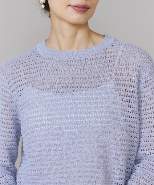 LE SOUK（ルスーク）の「透かし柄ボートネックプルオーバー（ニット/セーター・レディース・イエロー/ラベンダー/グレー系その他・フリー）」の19枚目の写真