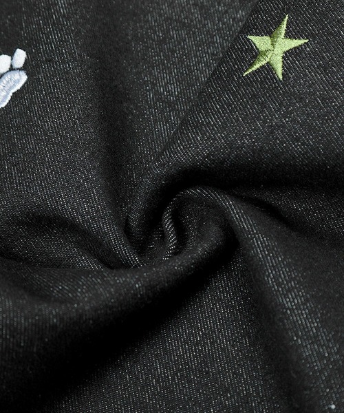 HOOK(フック)の「HOOK -select- 刺繍カーブワイドデニムパンツ(デニムパンツ・メンズ・ブラック・S/M/L)」の3枚目の写真