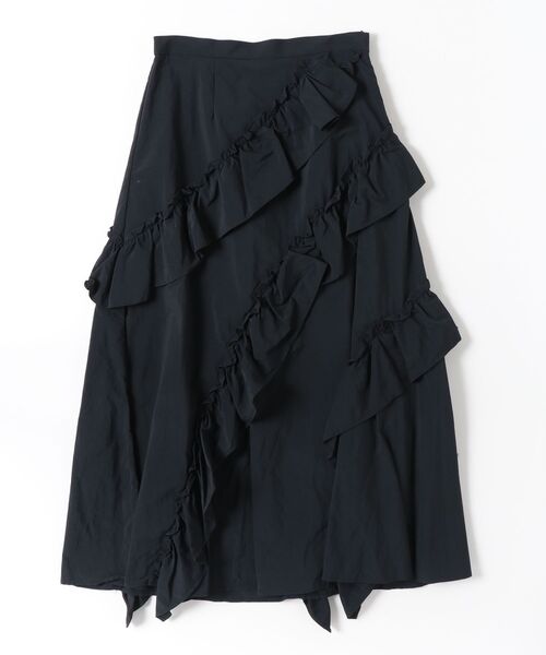 Ray BEAMS（レイビームス）の「アシメラッフルフレアーSK（スカート・レディース・ホワイト/ブラック・1/0）」の2枚目の写真