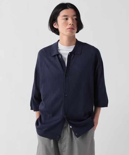 GEORGE'S(ジョージズ)の「ポロニットカーデ(カーディガン/ボレロ・メンズ・ライトグレー/ネイビー/オレンジ・MEDIUM/LARGE)」の2枚目の写真
