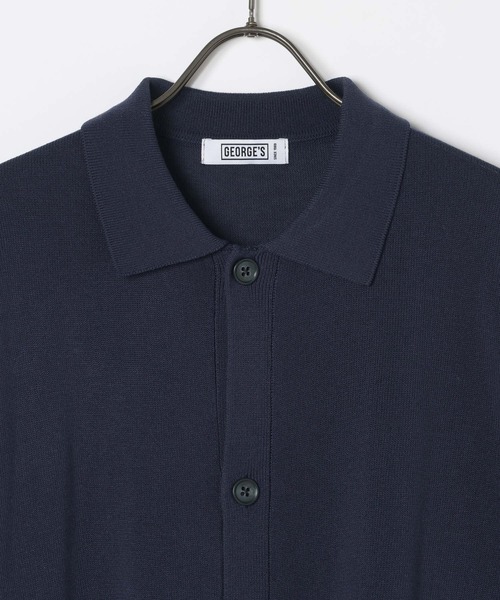 GEORGE'S(ジョージズ)の「ポロニットカーデ(カーディガン/ボレロ・メンズ・ライトグレー/ネイビー/オレンジ・MEDIUM/LARGE)」の6枚目の写真
