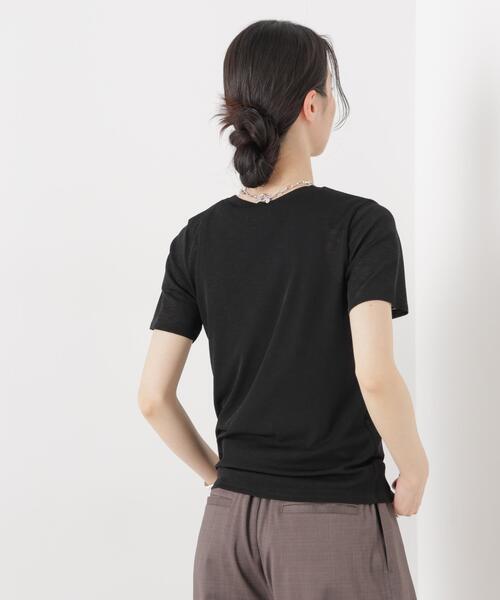 NANO universe（ナノユニバース）の「スラブシアー半袖Tシャツ（Tシャツ/カットソー・レディース・ブラック/ブラウン/ホワイト・FREE）」の10枚目の写真