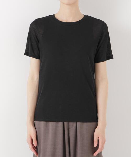 NANO universe（ナノユニバース）の「スラブシアー半袖Tシャツ（Tシャツ/カットソー・レディース・ブラック/ブラウン/ホワイト・FREE）」の12枚目の写真