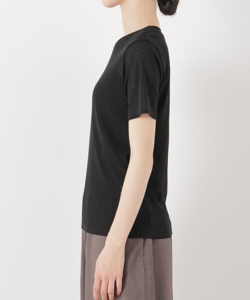 NANO universe（ナノユニバース）の「スラブシアー半袖Tシャツ（Tシャツ/カットソー・レディース・ブラック/ブラウン/ホワイト・FREE）」の13枚目の写真