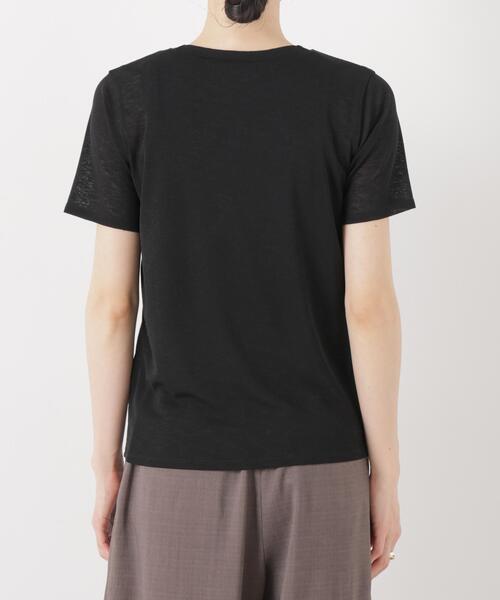 NANO universe（ナノユニバース）の「スラブシアー半袖Tシャツ（Tシャツ/カットソー・レディース・ブラック/ブラウン/ホワイト・FREE）」の14枚目の写真