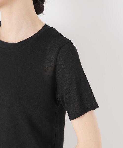NANO universe（ナノユニバース）の「スラブシアー半袖Tシャツ（Tシャツ/カットソー・レディース・ブラック/ブラウン/ホワイト・FREE）」の16枚目の写真
