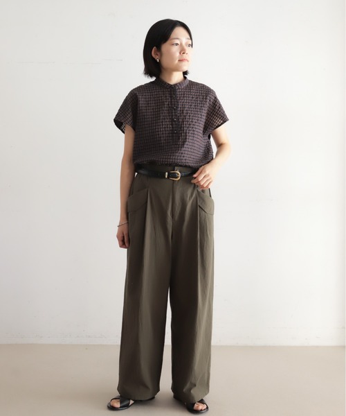 みみ　no11 予約】オーガニックマグワッシャー タックパンツ | NOMBRE IMPAIR