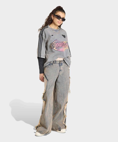 adidas（アディダス）の「アディレニウム シーズン 5 オーバーサイズ デニム Tシャツ / アディダスオリジナルス adidas Originals（Tシャツ/カットソー・レディース・ブルー/ブラウン・X-SMALL/X-LARGE/SMALL/MEDIUM/LARGE/XX-LARGE）」の6枚目の写真