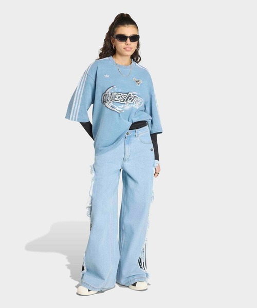 adidas（アディダス）の「アディレニウム シーズン 5 オーバーサイズ デニム Tシャツ / アディダスオリジナルス adidas Originals（Tシャツ/カットソー・レディース・ブルー/ブラウン・X-SMALL/X-LARGE/SMALL/MEDIUM/LARGE/XX-LARGE）」の10枚目の写真