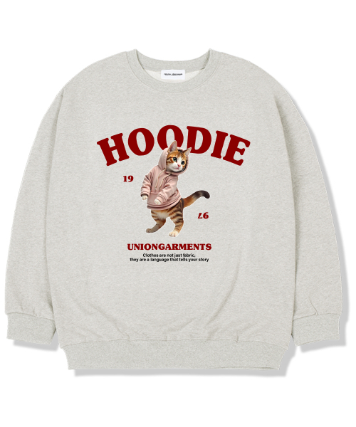 Union Garments(ユニオンガーメンツ)の「フードパーカー起毛裏地オーバーサイズスウェットTシャツオートミール(スウェット・レディース・その他・L/XL/XXL)」の1枚目の写真