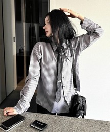 Hatsukoshi（ハツコシ）の「シルクタッチストライプクラシックシャツ（シャツ/ブラウス）」