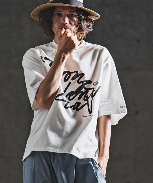 GLIMCLAP(グリムクラップ)の「mt10461- Abstract Art Print T-shirt プリントTシャツ(202-059-gls-cg)(Tシャツ/カットソー・メンズ・ホワイト/ブラック・S/M/L)」の6枚目の写真