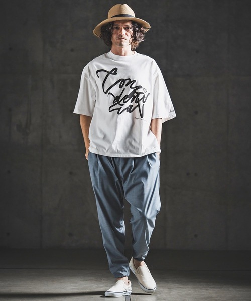 GLIMCLAP(グリムクラップ)の「mt10461- Abstract Art Print T-shirt プリントTシャツ(202-059-gls-cg)(Tシャツ/カットソー・メンズ・ホワイト/ブラック・S/M/L)」の7枚目の写真
