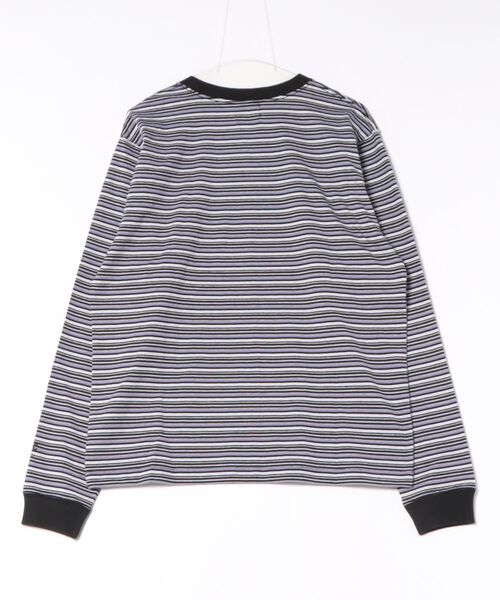 Lee（リー）の「Lee/リー ボーダーロングスリーブTシャツ（Tシャツ/カットソー・メンズ・パープル/オレンジ/チャコール・SMALL/MEDIUM/LARGE）」の5枚目の写真