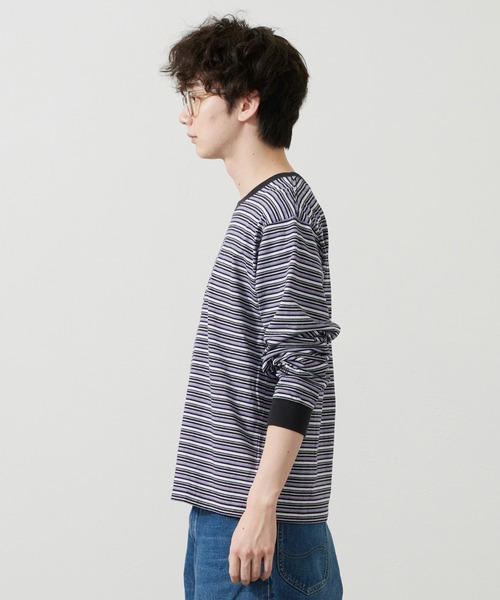 Lee（リー）の「Lee/リー ボーダーロングスリーブTシャツ（Tシャツ/カットソー・メンズ・パープル/オレンジ/チャコール・SMALL/MEDIUM/LARGE）」の19枚目の写真