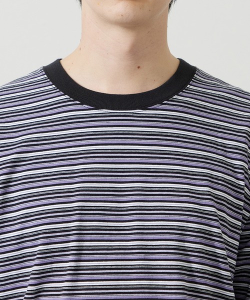 Lee（リー）の「Lee/リー ボーダーロングスリーブTシャツ（Tシャツ/カットソー・メンズ・パープル/オレンジ/チャコール・SMALL/MEDIUM/LARGE）」の22枚目の写真