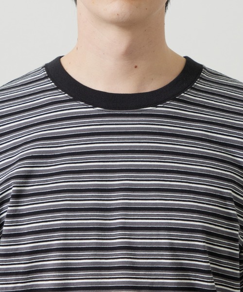 Lee（リー）の「Lee/リー ボーダーロングスリーブTシャツ（Tシャツ/カットソー・メンズ・パープル/オレンジ/チャコール・SMALL/MEDIUM/LARGE）」の10枚目の写真