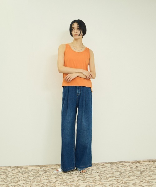 VICKY(ビッキー)の「接触冷感 タンクトップ(タンクトップ・レディース・ブルー/オフホワイト/ブラック/オレンジ・M)」の19枚目の写真
