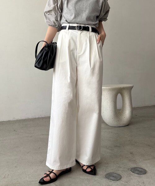 CAPRICIEUX LE'MAGE（カプリシューレマージュ）の「【低身長サイズあり】2タックチノパン（その他パンツ・レディース・ブラック/ベージュ/ホワイト・38/36/PS）」の8枚目の写真