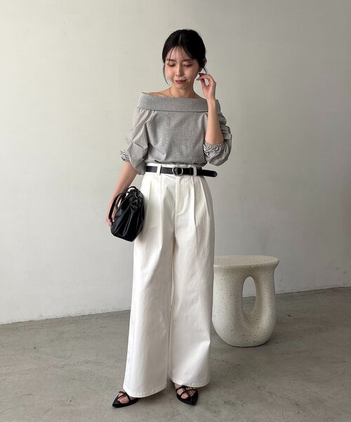 CAPRICIEUX LE'MAGE（カプリシューレマージュ）の「【低身長サイズあり】2タックチノパン（その他パンツ・レディース・ブラック/ベージュ/ホワイト・38/36/PS）」の19枚目の写真