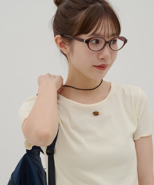 DISCOAT（ディスコート）の「【umm.】ロゴプレート半袖Tシャツ（Tシャツ/カットソー・レディース・サックスブルー/アイボリー/グレー・FREE）」の2枚目の写真
