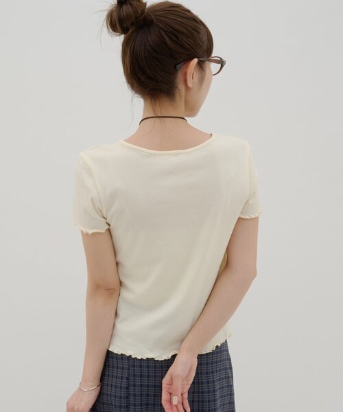 DISCOAT（ディスコート）の「【umm.】ロゴプレート半袖Tシャツ（Tシャツ/カットソー・レディース・サックスブルー/アイボリー/グレー・FREE）」の10枚目の写真