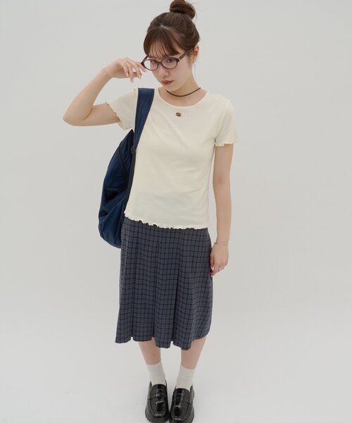 DISCOAT（ディスコート）の「【umm.】ロゴプレート半袖Tシャツ（Tシャツ/カットソー・レディース・サックスブルー/アイボリー/グレー・FREE）」の11枚目の写真