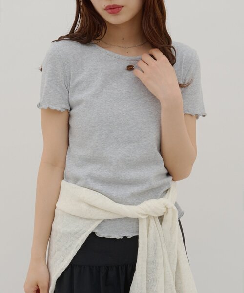 DISCOAT（ディスコート）の「【umm.】ロゴプレート半袖Tシャツ（Tシャツ/カットソー・レディース・サックスブルー/アイボリー/グレー・FREE）」の12枚目の写真