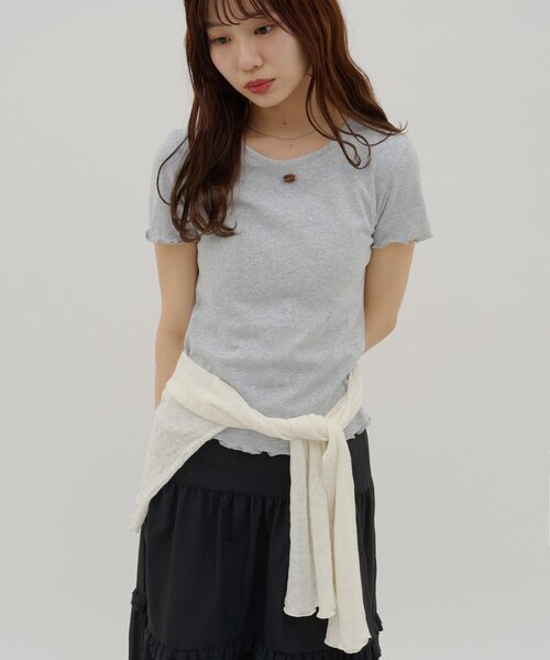 DISCOAT（ディスコート）の「【umm.】ロゴプレート半袖Tシャツ（Tシャツ/カットソー・レディース・サックスブルー/アイボリー/グレー・FREE）」の13枚目の写真