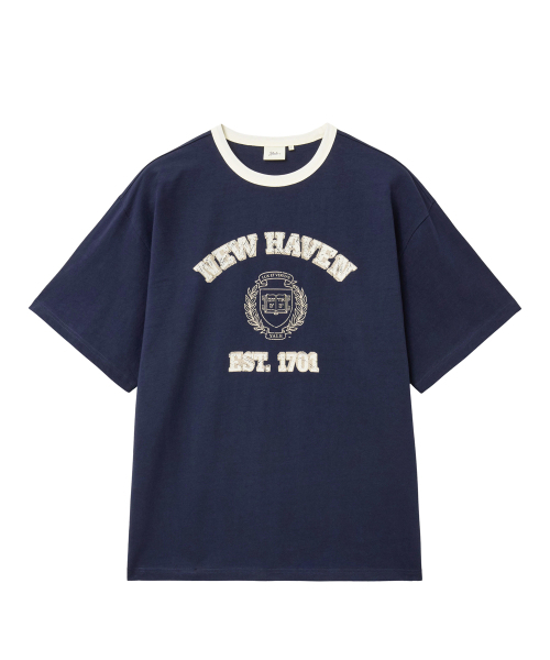 YALE(イェール)の「ニューヘイブングラフィックリンガーTシャツ_ネイビー(Tシャツ/カットソー・レディース・その他・SMALL/MEDIUM/LARGE/X-LARGE)」の1枚目の写真
