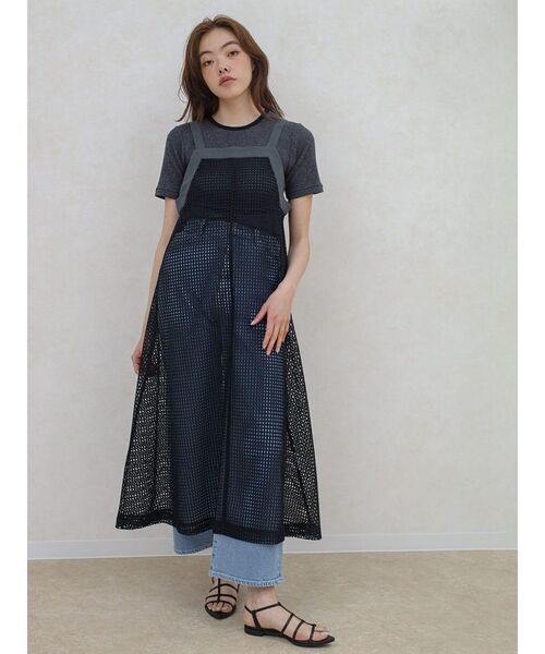 FIKA.(フィーカ)の「Bicolor mesh onpiece(ワンピース・レディース・ベージュ/カーキ/ブラック・FREE)」の9枚目の写真