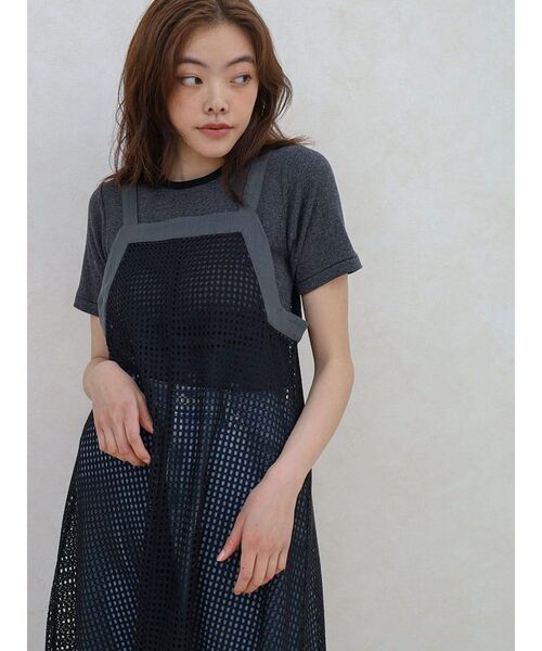 FIKA.(フィーカ)の「Bicolor mesh onpiece(ワンピース・レディース・ベージュ/カーキ/ブラック・FREE)」の12枚目の写真