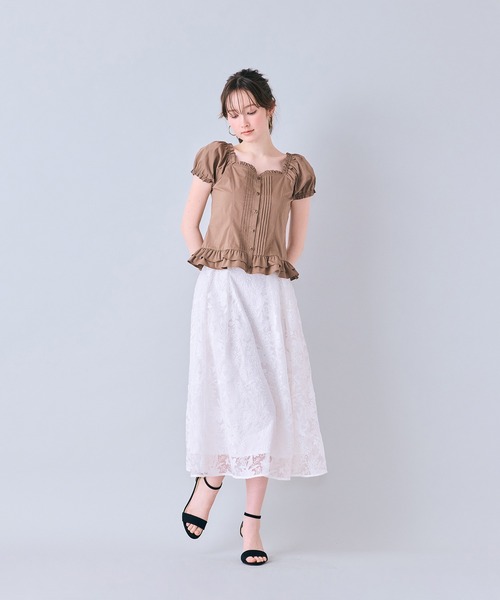 Audie a Muses(オーディアミューズ)の「刺繍レースタックボリュームスカート(スカート・レディース・ブラック/オフホワイト・38/42)」の3枚目の写真