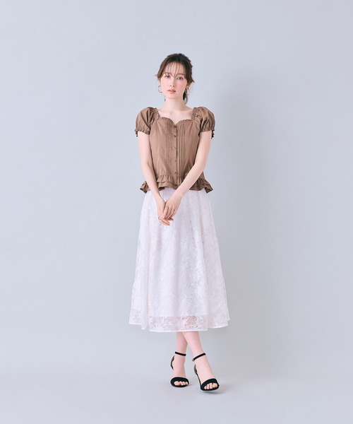 Audie a Muses(オーディアミューズ)の「刺繍レースタックボリュームスカート(スカート・レディース・ブラック/オフホワイト・38/42)」の4枚目の写真