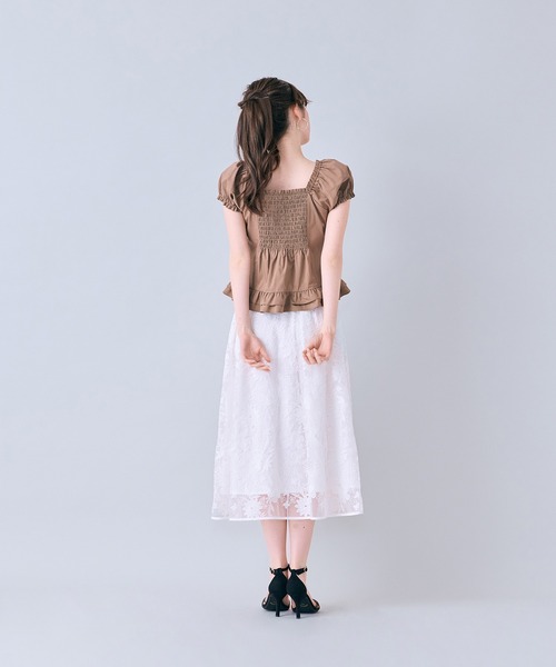Audie a Muses(オーディアミューズ)の「刺繍レースタックボリュームスカート(スカート・レディース・ブラック/オフホワイト・38/42)」の5枚目の写真