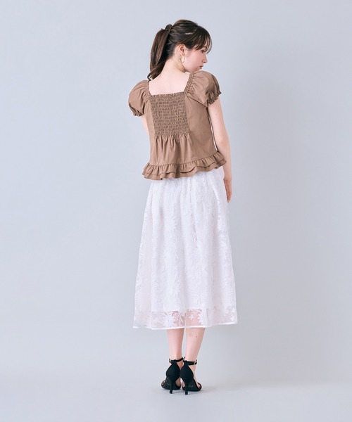 Audie a Muses(オーディアミューズ)の「刺繍レースタックボリュームスカート(スカート・レディース・ブラック/オフホワイト・38/42)」の6枚目の写真