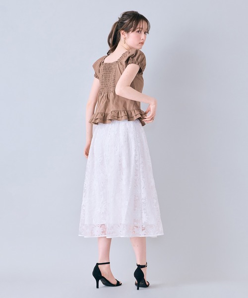 Audie a Muses(オーディアミューズ)の「刺繍レースタックボリュームスカート(スカート・レディース・ブラック/オフホワイト・38/42)」の7枚目の写真
