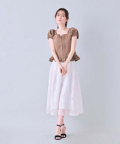 Audie a Muses(オーディアミューズ)の「刺繍レースタックボリュームスカート(スカート・レディース・ブラック/オフホワイト・38/42)」の8枚目の写真