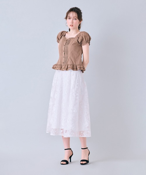 Audie a Muses(オーディアミューズ)の「刺繍レースタックボリュームスカート(スカート・レディース・ブラック/オフホワイト・38/42)」の9枚目の写真
