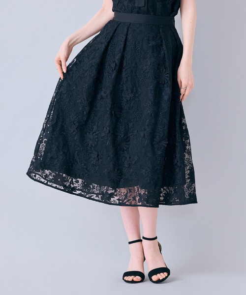 Audie a Muses(オーディアミューズ)の「刺繍レースタックボリュームスカート(スカート・レディース・ブラック/オフホワイト・38/42)」の18枚目の写真