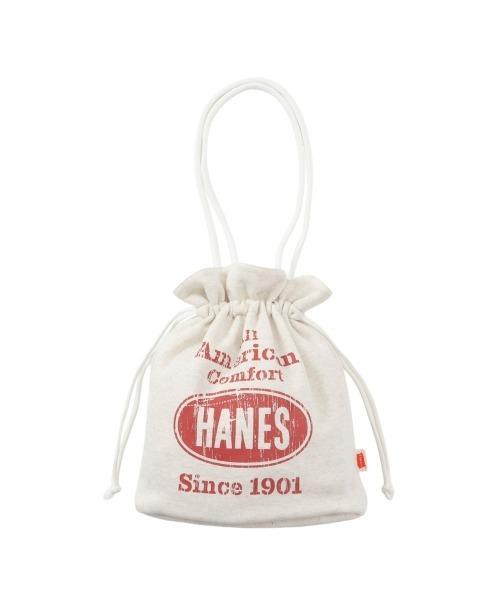 HANES（ヘインズ）の「【Hanes/ヘインズ】メンズ 巾着バッグ（ショルダーバッグ・メンズ・オフホワイト/グレー系/ネイビー・FREE）」の2枚目の写真