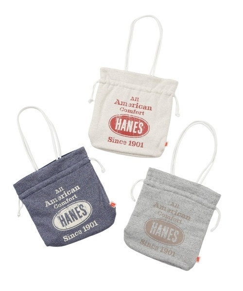 HANES（ヘインズ）の「【Hanes/ヘインズ】メンズ 巾着バッグ（ショルダーバッグ・メンズ・オフホワイト/グレー系/ネイビー・FREE）」の7枚目の写真