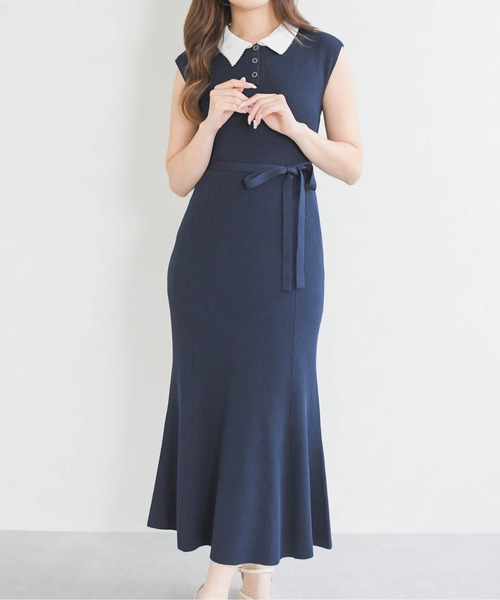 MISCH MASCH(ミッシュマッシュ)の「2026春夏新作 ポロ襟マーメイドニットワンピース(ワンピース・レディース・ライトグリーン/グリーン/ネイビー・フリ-)」の15枚目の写真