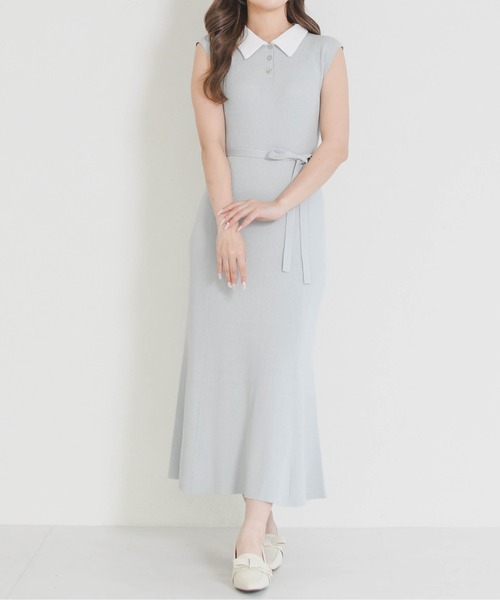 MISCH MASCH(ミッシュマッシュ)の「2026春夏新作 ポロ襟マーメイドニットワンピース(ワンピース・レディース・ライトグリーン/グリーン/ネイビー・フリ-)」の21枚目の写真