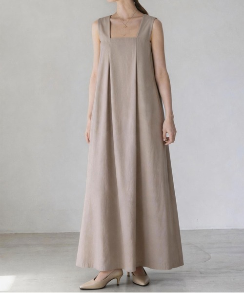 MAISON DE THERESE(メゾン ド テレーズ)の「サロペット ボリューム感 ギャザーロングワンピース(ワンピース・レディース・ブラック/グレイッシュベージュ・FREE)」の7枚目の写真