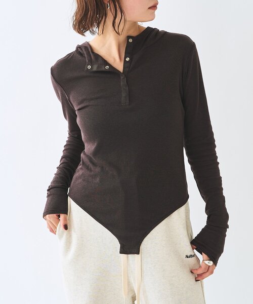 Whim Gazette（ウィムガゼット）の「＜WEB限定＞【Nuition】ボディスーツ（Tシャツ/カットソー・レディース・グレー/ブラウン・FREE）」の8枚目の写真