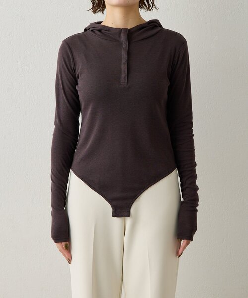 Whim Gazette（ウィムガゼット）の「＜WEB限定＞【Nuition】ボディスーツ（Tシャツ/カットソー・レディース・グレー/ブラウン・FREE）」の18枚目の写真