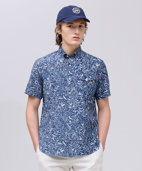 J.PRESS（ジェイプレス）の「【J.PRESS YACHT CLUB】アーバンリゾート アロハ シャツ / B.D.（シャツ/ブラウス・メンズ・レッド系5/レッド系6/ネイビー系5/ネイビー系6/ホワイト系5・MEDIUM/X-LARGE/LARGE）」の2枚目の写真