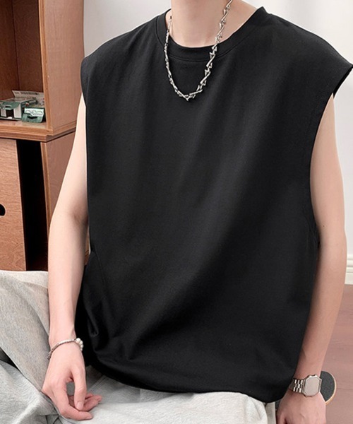 KELVIN(ケルヴァン)の「No Sleeve Oversized T-Shirt ノースリーブオーバーサイズTシャツ(Tシャツ/カットソー・メンズ・ホワイト/ブラック・LARGE/MEDIUM)」の13枚目の写真